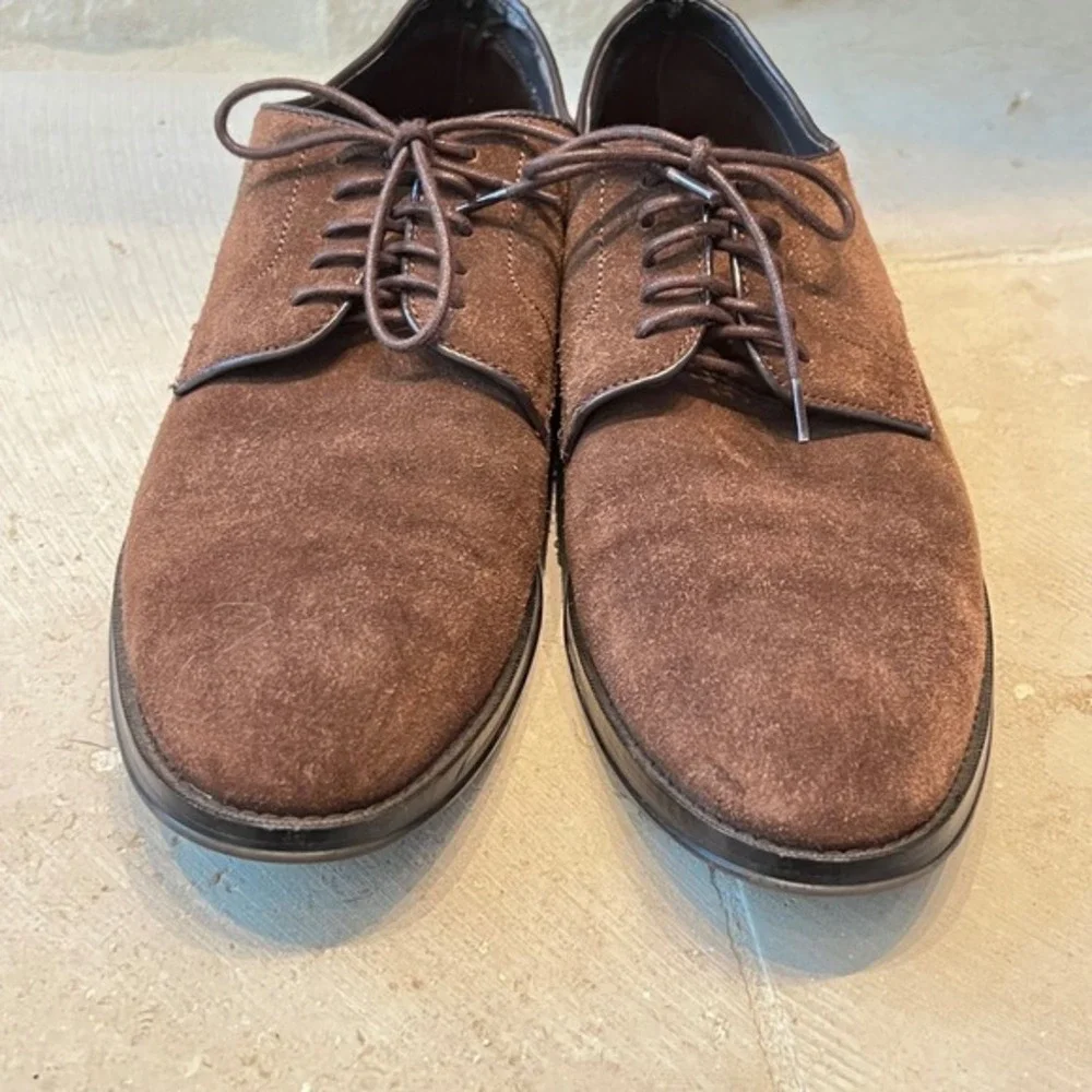 The Black Tux Brown Suede Leather Oxford Dress Shoes Size‎ 9